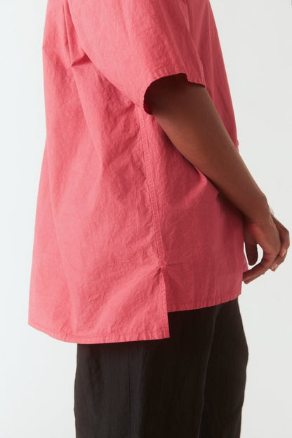 Open Collar Shirt in Raspberry - Soochie - Yoko Sakamoto