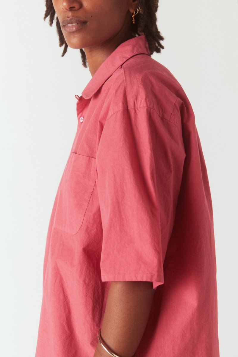 Open Collar Shirt in Raspberry – Soochie