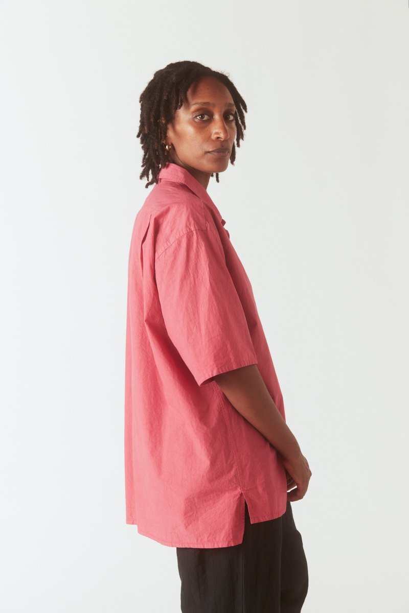 Open Collar Shirt in Raspberry - Soochie - Yoko Sakamoto