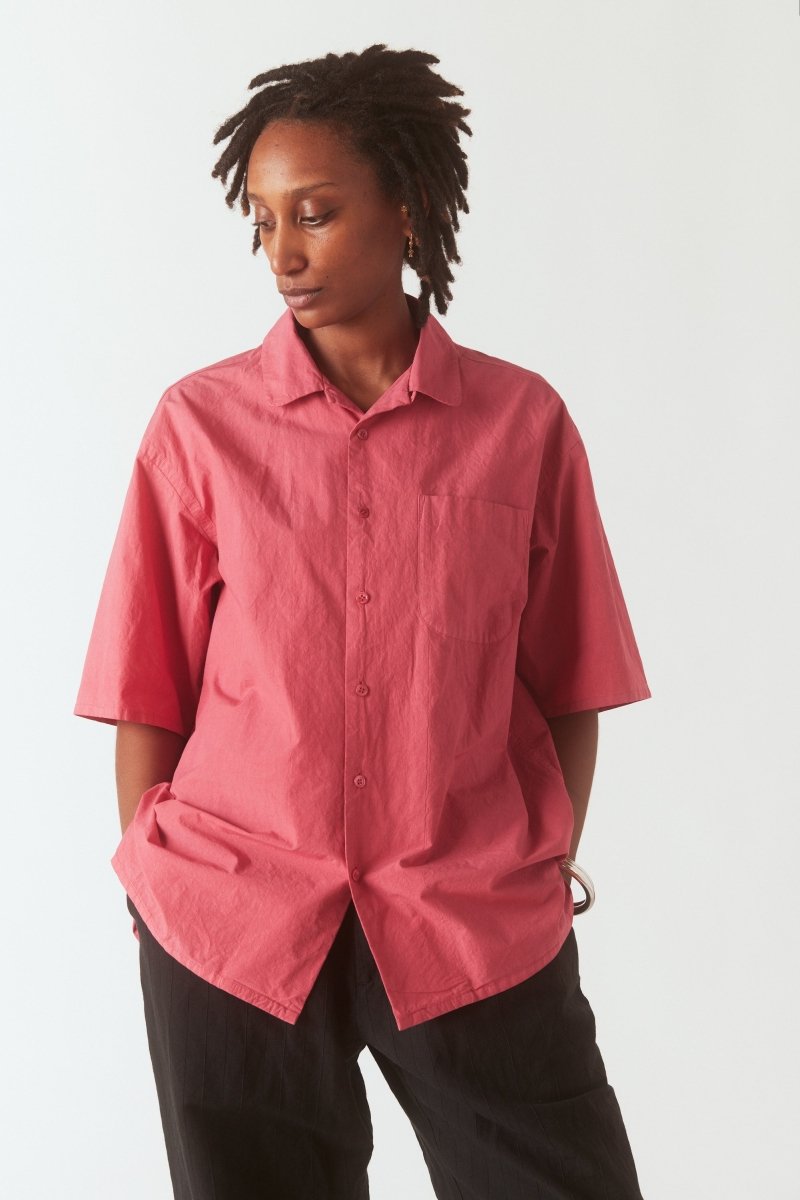 Open Collar Shirt in Raspberry – Soochie