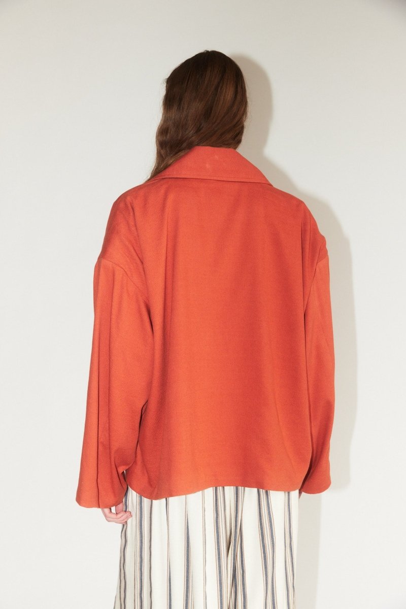 Oversized Cropped Jacket in Terracotta - Soochie - Marrakshi Life