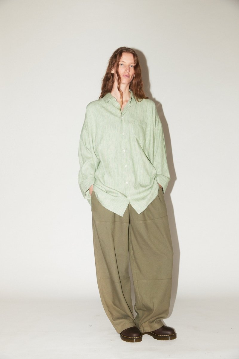 Oversized Shirt in Sage Chambray - Soochie - Marrakshi Life