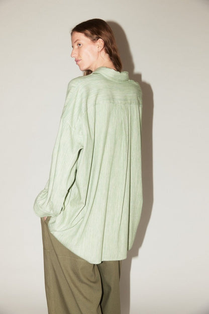 Oversized Shirt in Sage Chambray - Soochie - Marrakshi Life