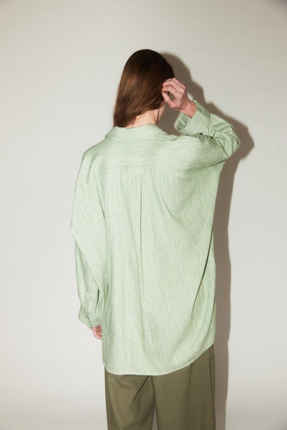 Oversized Shirt in Sage Chambray - Soochie - Marrakshi Life