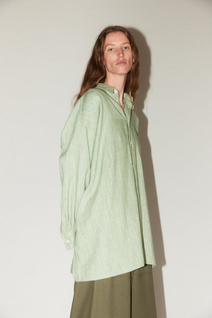 Oversized Shirt in Sage Chambray - Soochie - Marrakshi Life