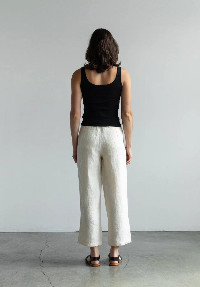 Pointelle Scoop Tank in Black - Soochie - First Rite