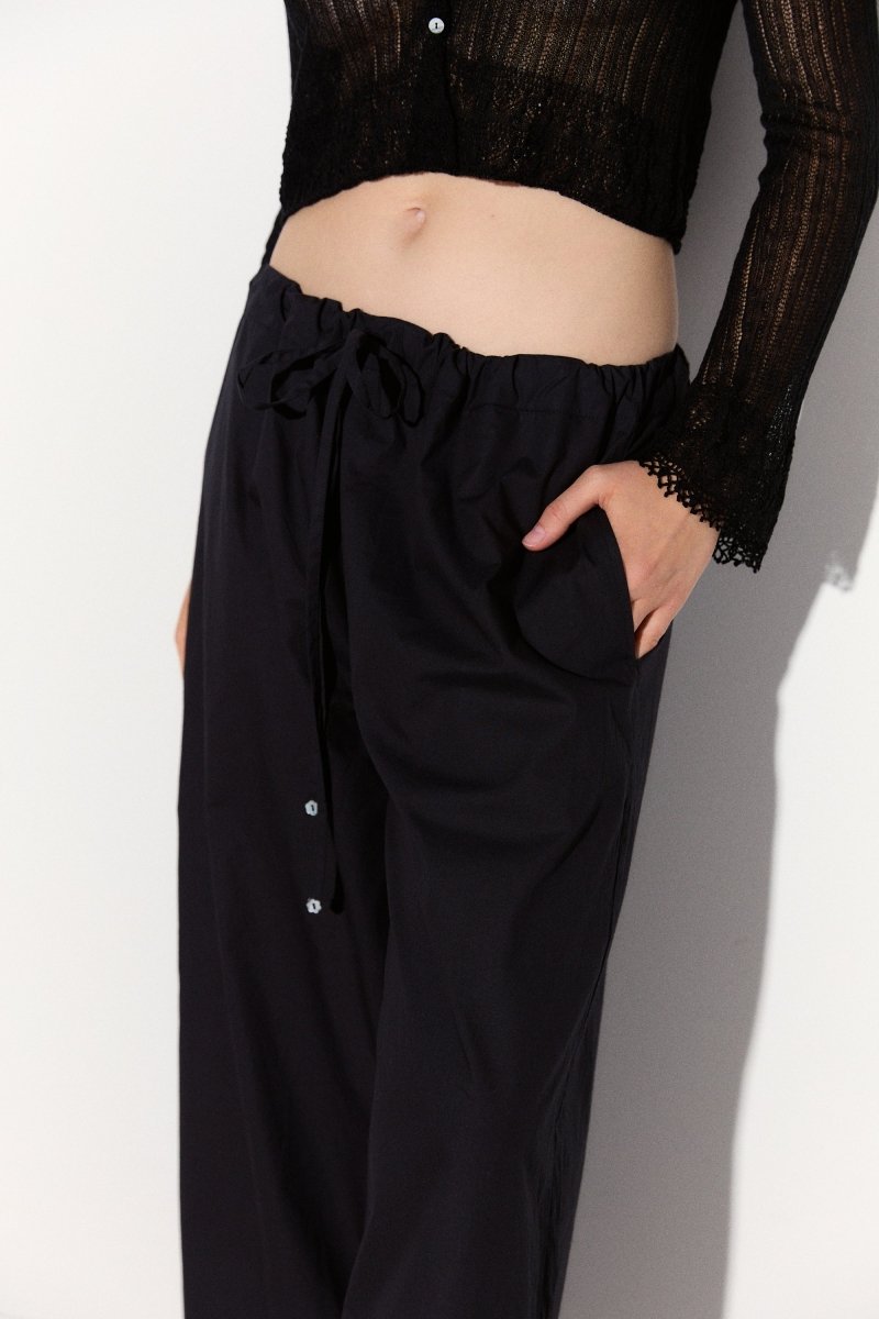 Ramona Poplin Pant in Caviar - Soochie - Chan Luu