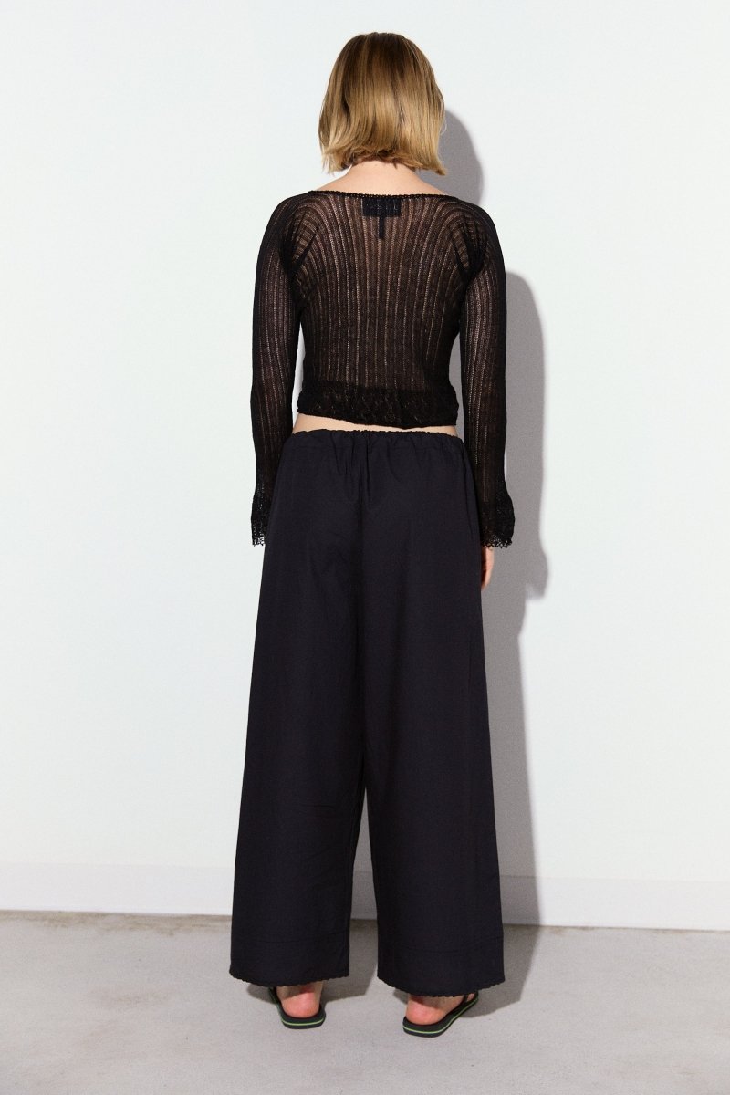 Ramona Poplin Pant in Caviar - Soochie - Chan Luu