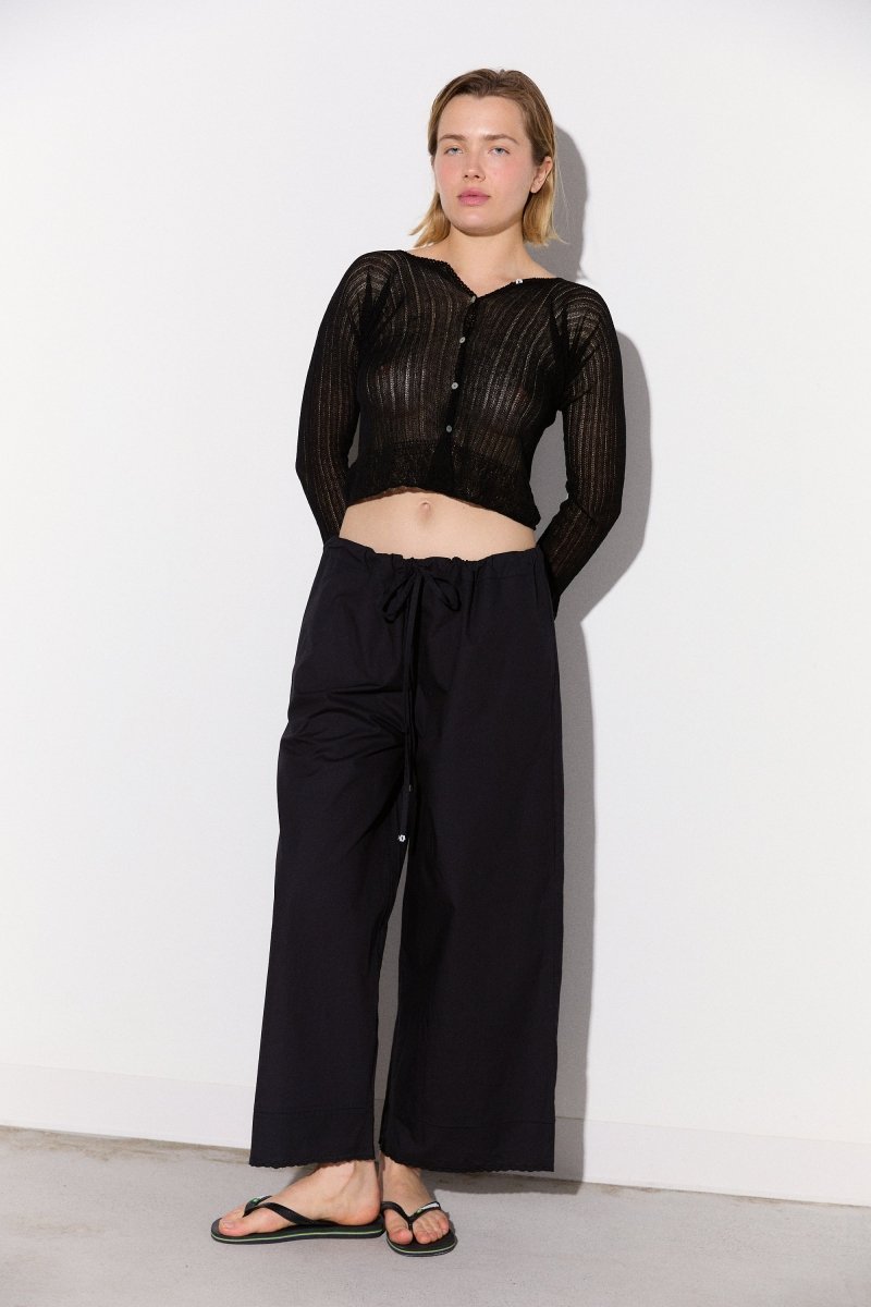 Ramona Poplin Pant in Caviar - Soochie - Chan Luu