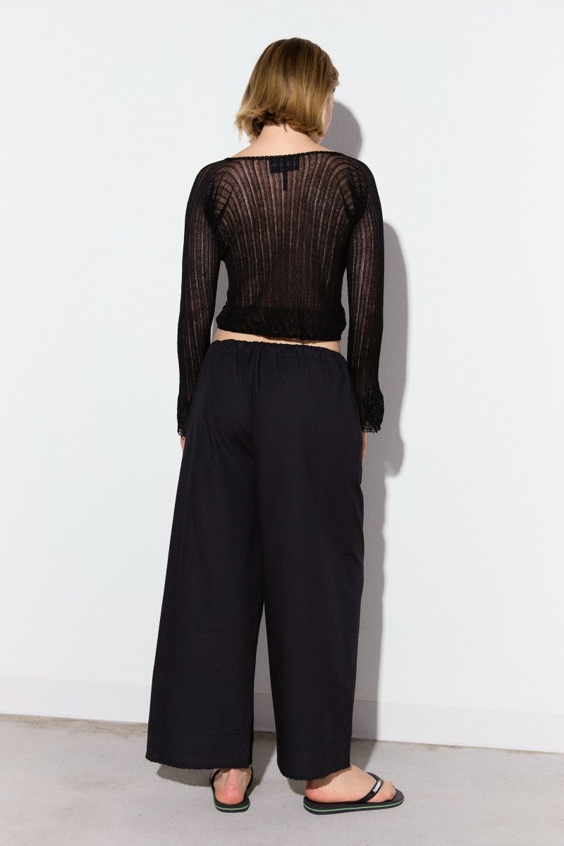 Ramona Poplin Pant in Caviar - Soochie - Chan Luu