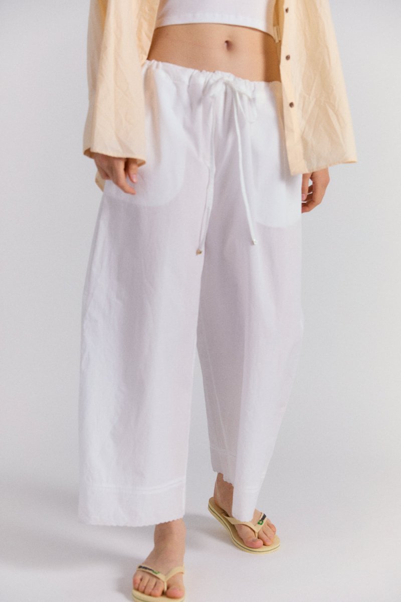 Ramona Poplin Pant in White - Soochie - Chan Luu