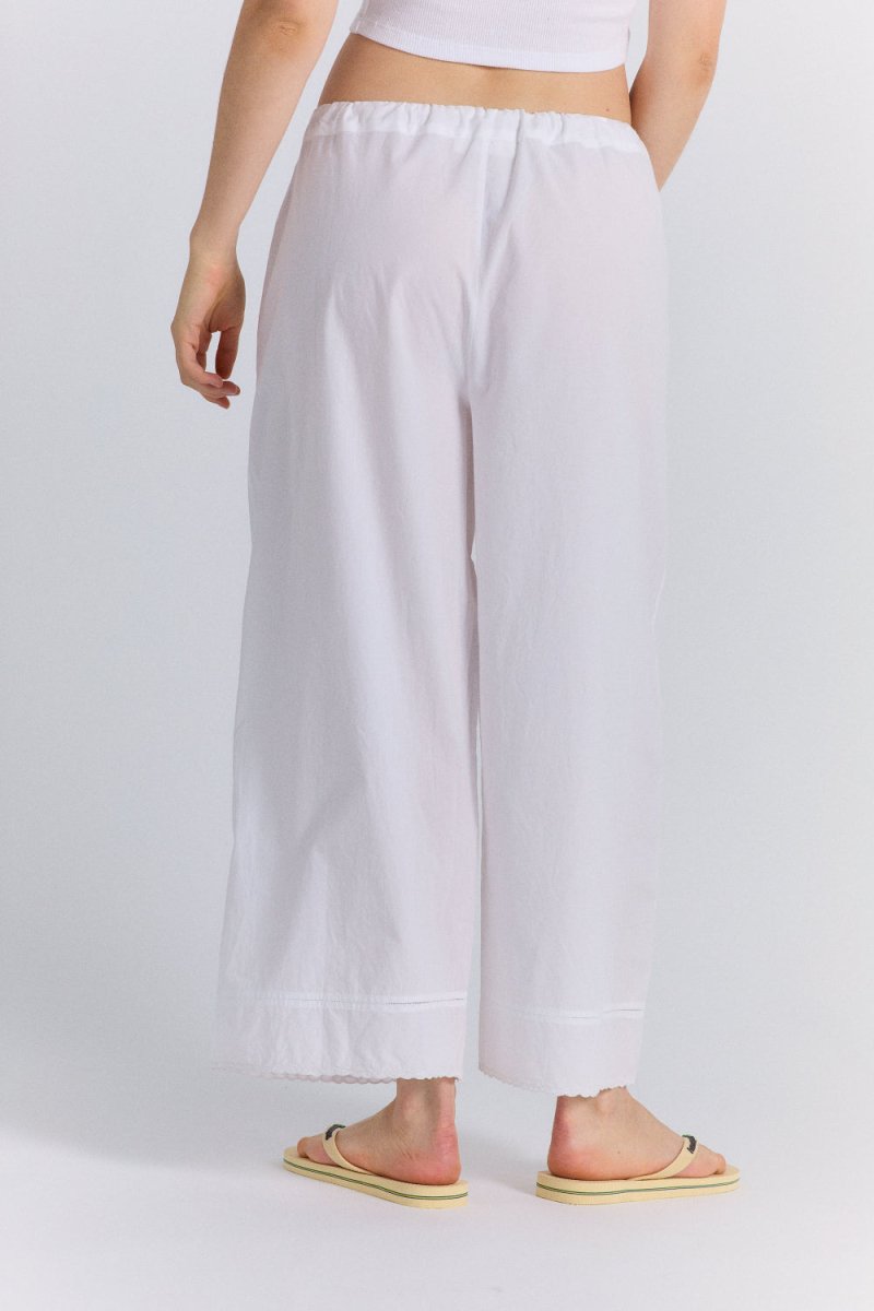 Ramona Poplin Pant in White - Soochie - Chan Luu