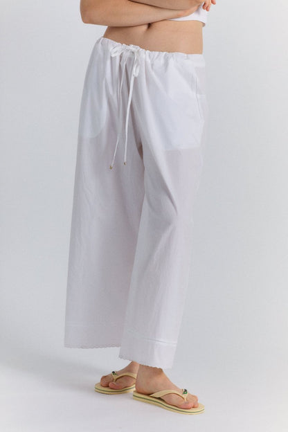 Ramona Poplin Pant in White - Soochie - Chan Luu