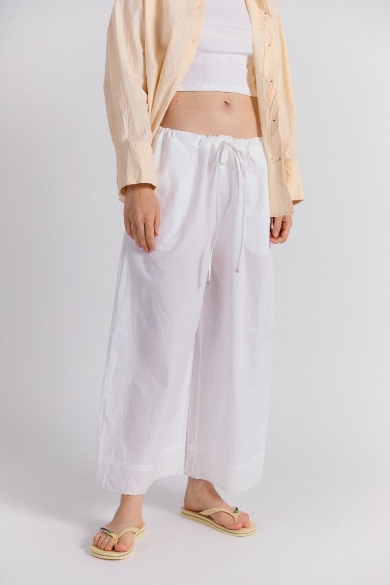 Ramona Poplin Pant in White - Soochie - Chan Luu