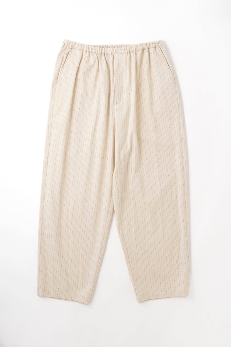 Relax Easy Pants in Ecru Stripe - Yoko Sakamoto - front flat detail