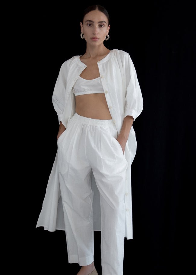 Relaxed Lean Trouser in Off - White - Soochie - Modern Weaving