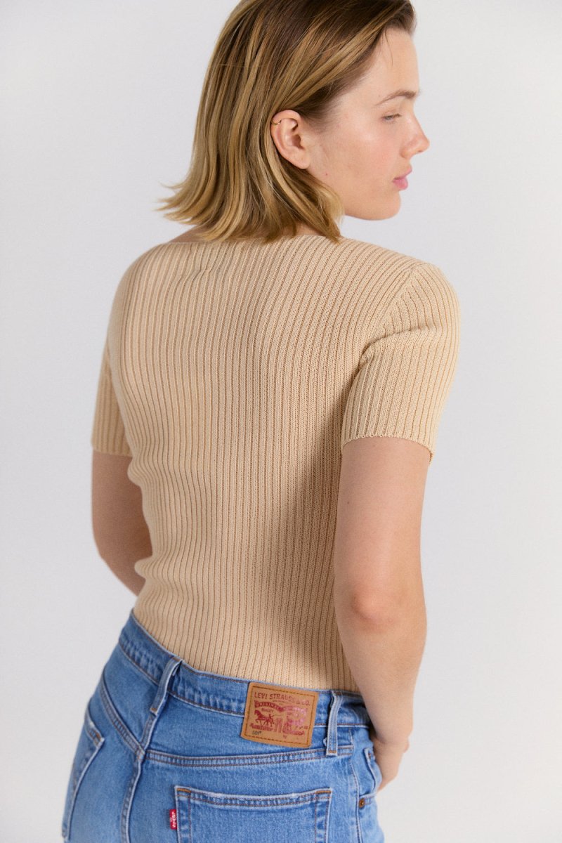Rib Tee in Natural - Soochie - Shaina Mote