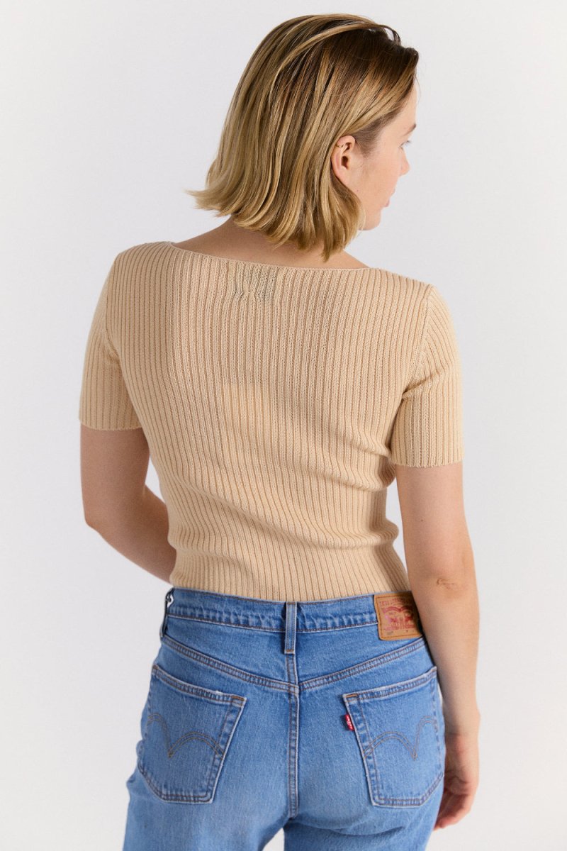 Rib Tee in Natural - Soochie - Shaina Mote
