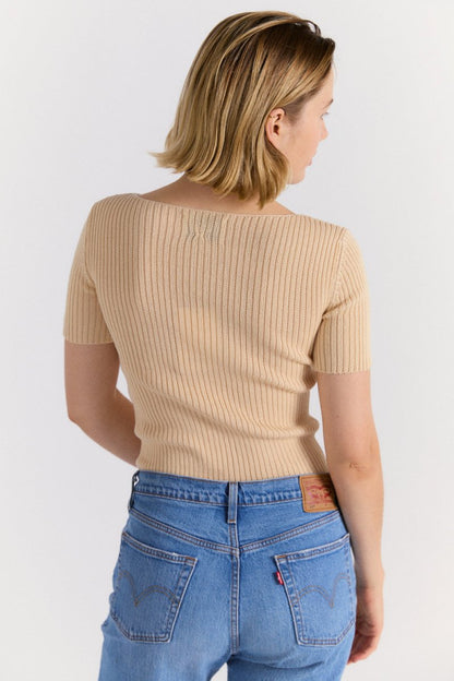 Rib Tee in Natural - Soochie - Shaina Mote