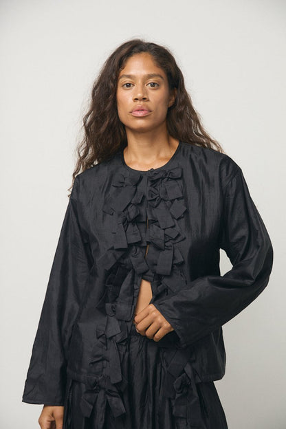 Ribbon Light Jacket in Black - Soochie - Bunon