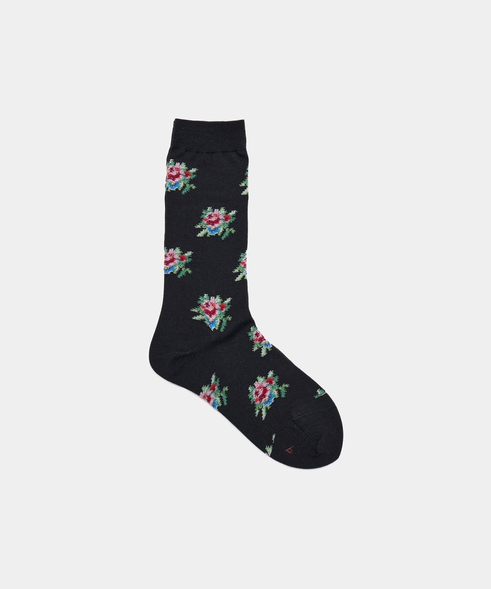 Rose Socks in Black - Soochie - Babaco