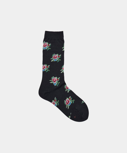 Rose Socks in Black - Soochie - Babaco