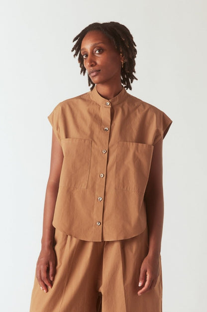 Short Sleeve Button Up in Sierra - Soochie - Modern Weaving