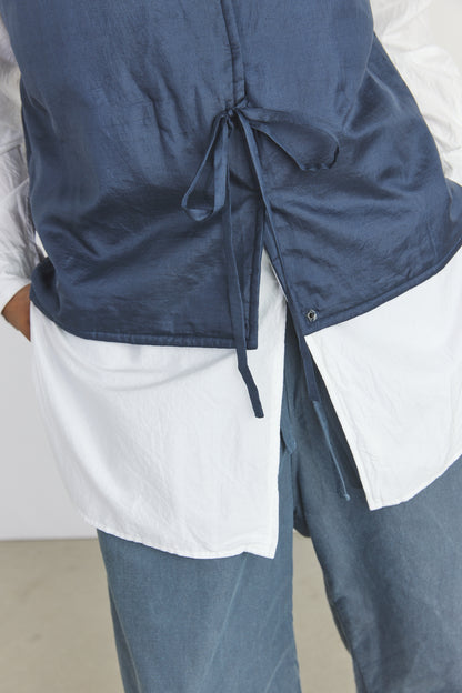 Elmo Silk Vest - Navy