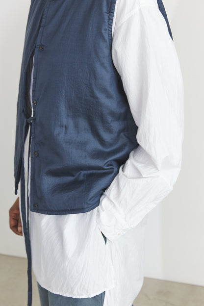 Elmo Silk Vest - Navy