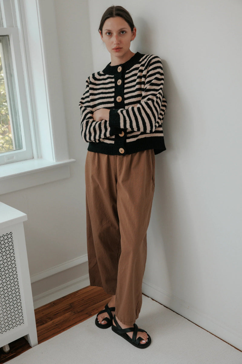 Striped Bomber in Black & Tan - Soochie - Wol Hide