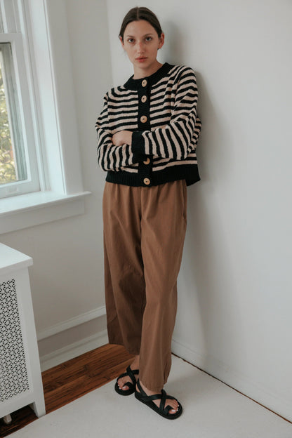 Striped Bomber in Black & Tan - Soochie - Wol Hide