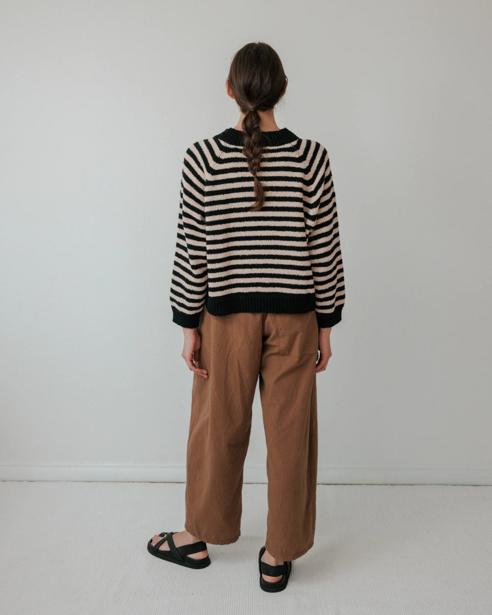 Striped Bomber in Black & Tan - Soochie - Wol Hide