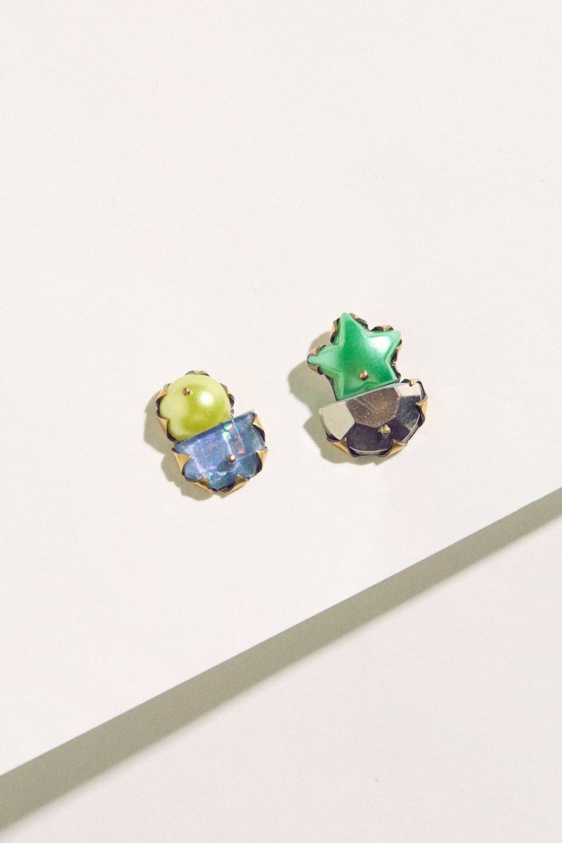 Tiny Pearl Studs - Yellow, Blue & Green - Soochie - Nikki Couppee