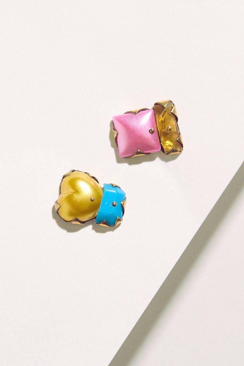 Tiny Pearl Studs - Yellow, Pink & Blue - Soochie - Nikki Couppee