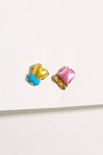 Tiny Pearl Studs - Yellow, Pink & Blue - Soochie - Nikki Couppee