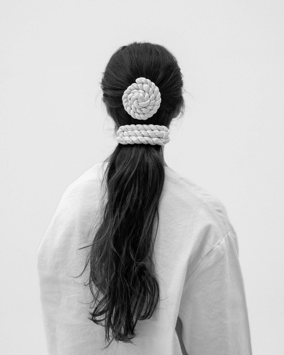 Twisted Satin Silk Round Hair Clip - Soochie - Azur