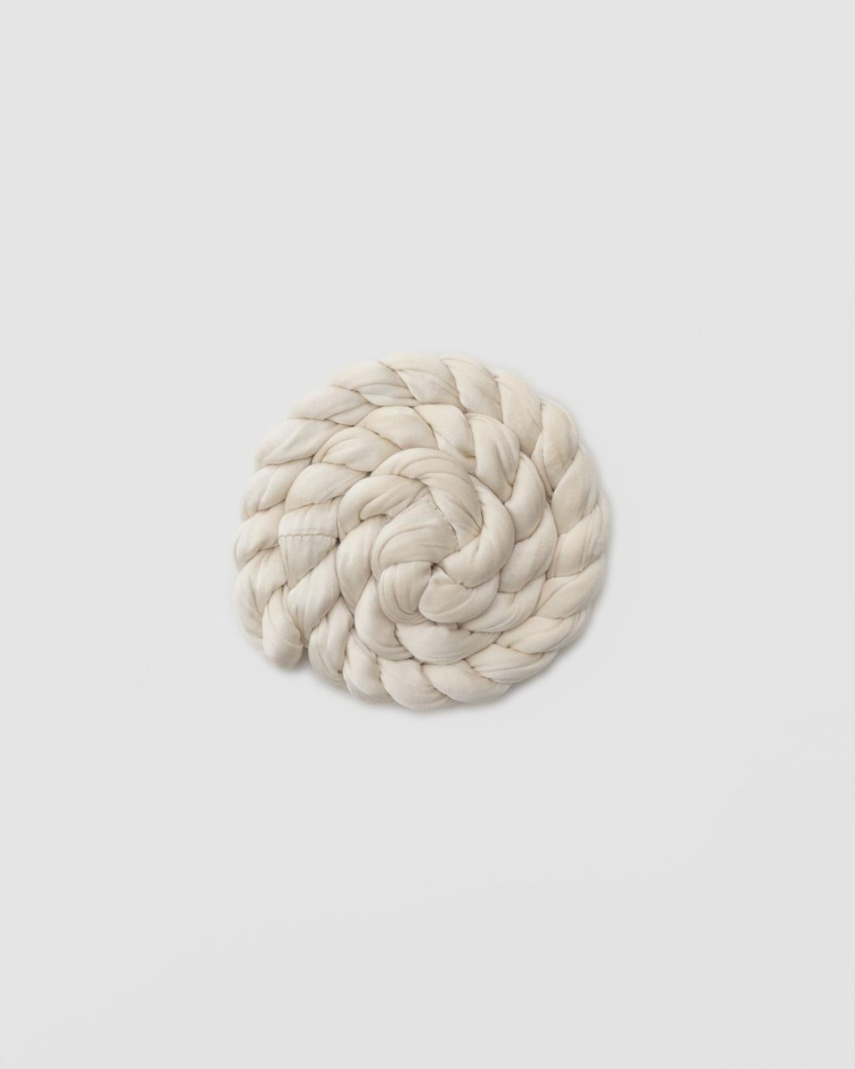 Twisted Satin Silk Round Hair Clip - Soochie - Azur